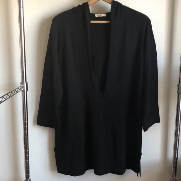 EILEEN FISHER Lightweight sweater with hood. - Picture 2 of 9